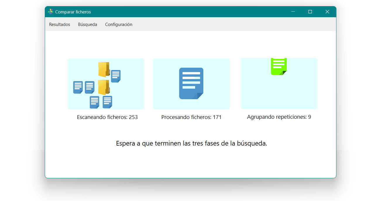 Espera a que termine de hacer las comparaciones.