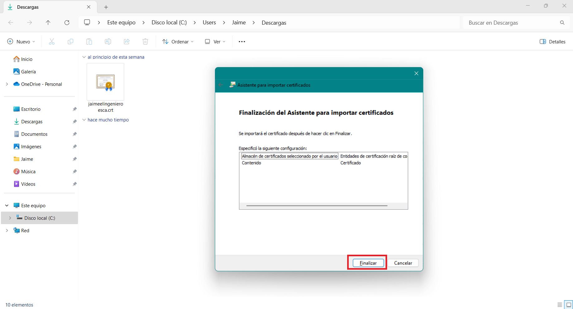 Paso 4. Pulsa finalizar.