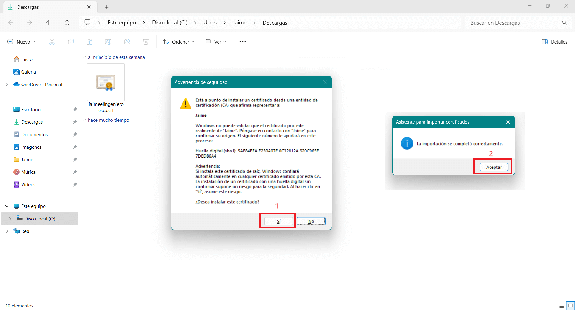 Paso 5. Pulsa sí y aceptar.